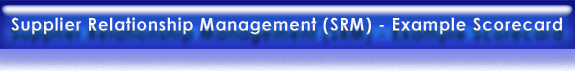 Supplier Relationship Management (SRM) Example Scorecard